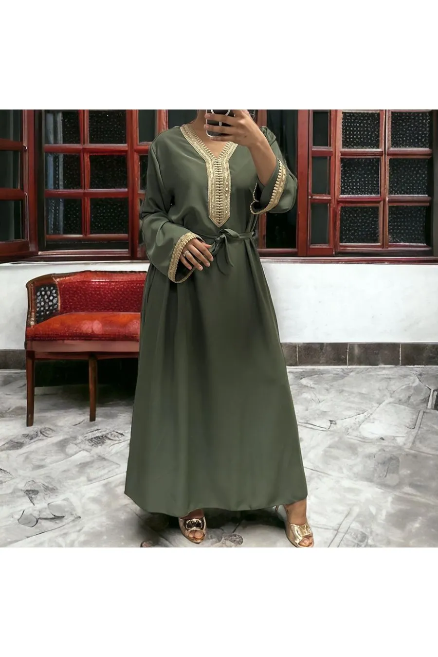 Abaya Qamar kaki