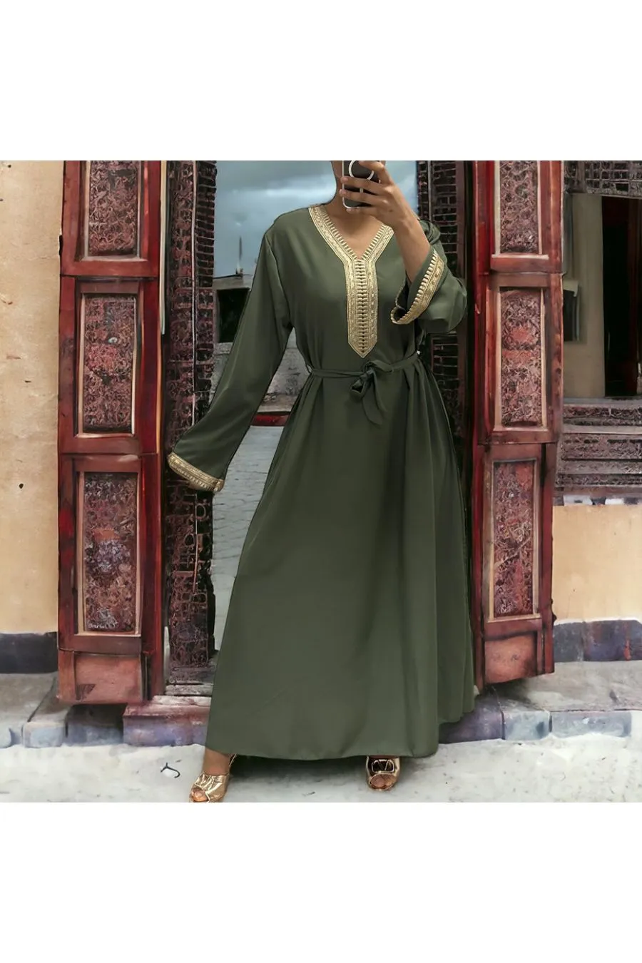 Abaya Qamar kaki