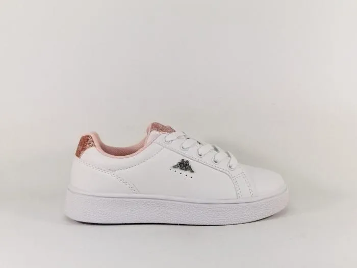 Basket blanche femme fille à pas cher destockage KAPPA logo amelia A25 rose