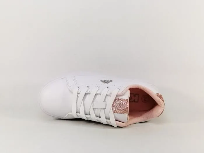 Basket blanche femme fille à pas cher destockage KAPPA logo amelia A25 rose