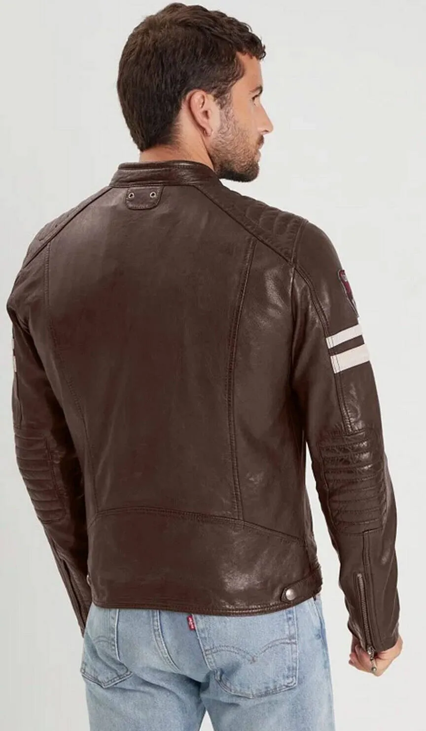 Blouson cuir homme bison style moto