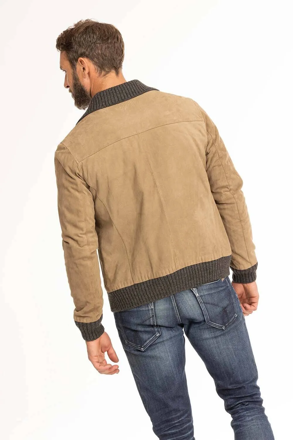 Blouson cuir homme marron clair Oakwood