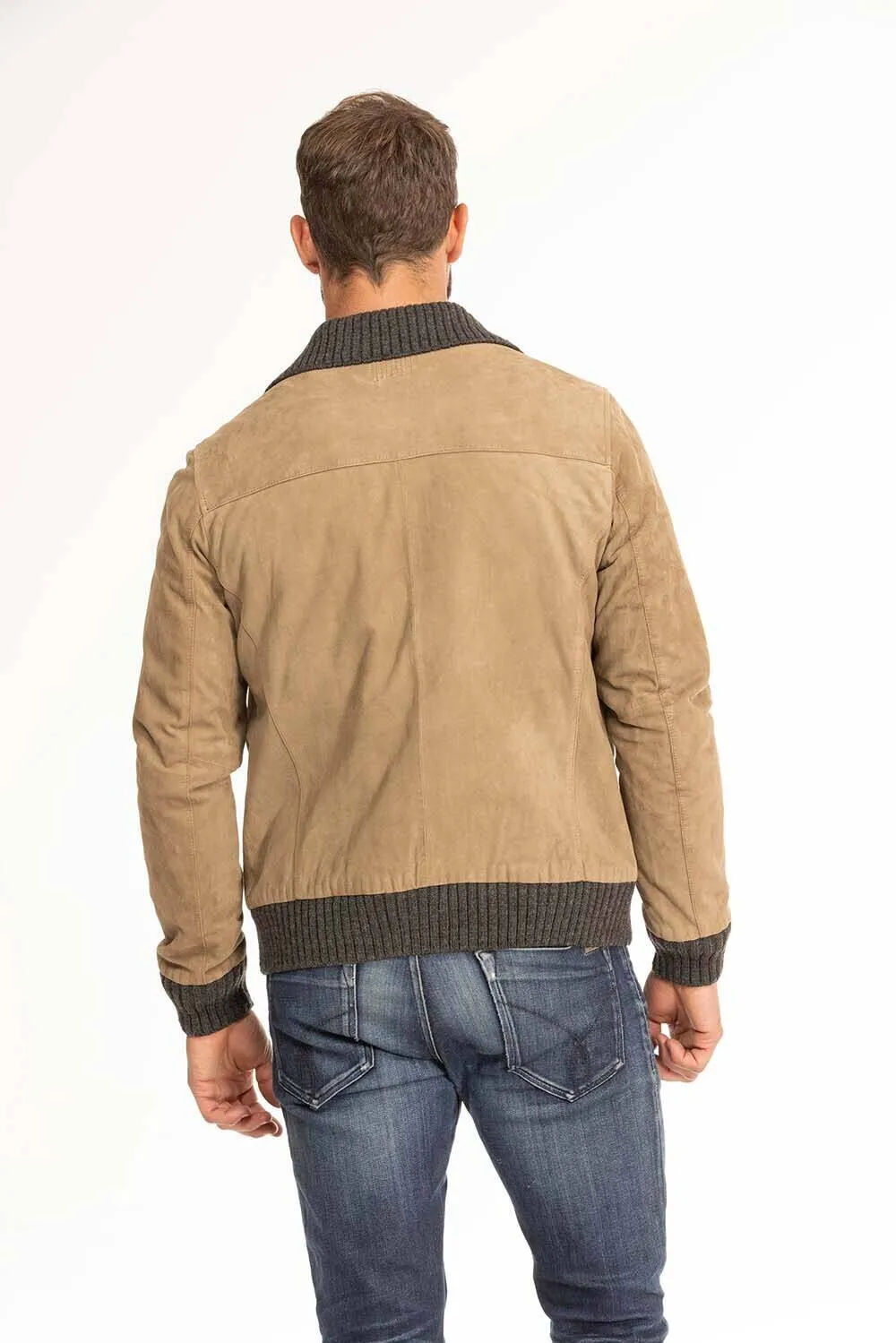 Blouson cuir homme marron clair Oakwood