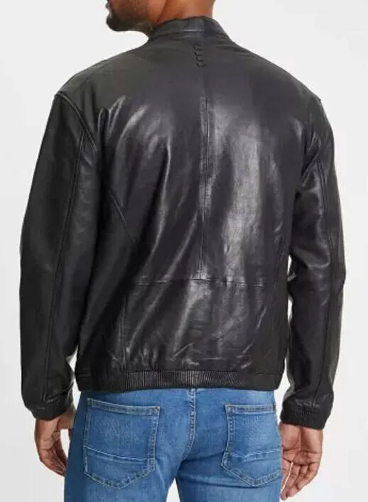 Blouson cuir homme noir style moto