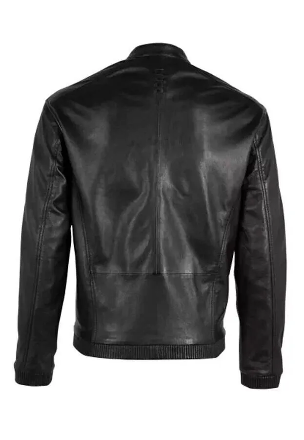 Blouson cuir homme noir style moto