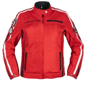 Blouson femme Helstons Queen Air tissu mesh rouge, moto été