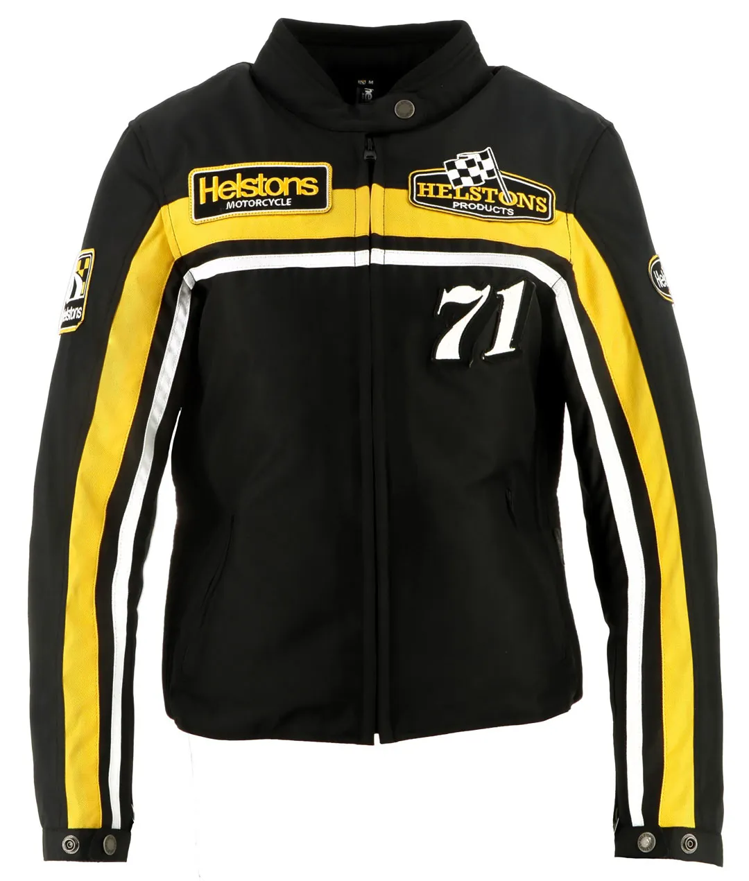 Blouson femme Helstons Sturgis tissu technique noir blanc jaune