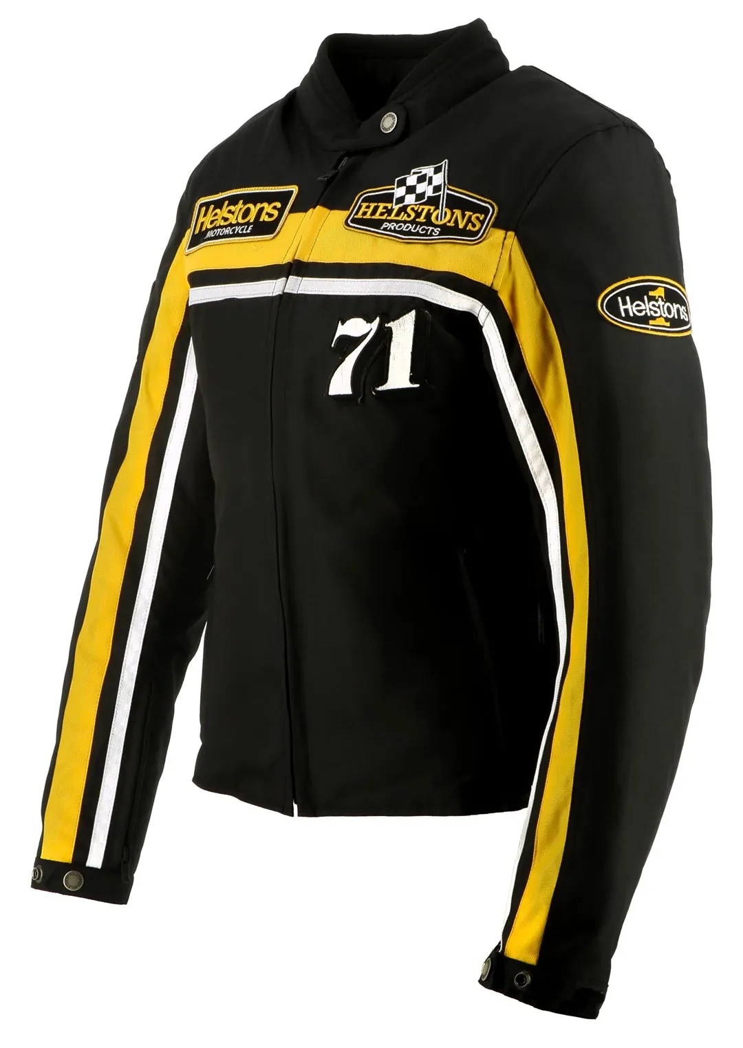 Blouson femme Helstons Sturgis tissu technique noir blanc jaune