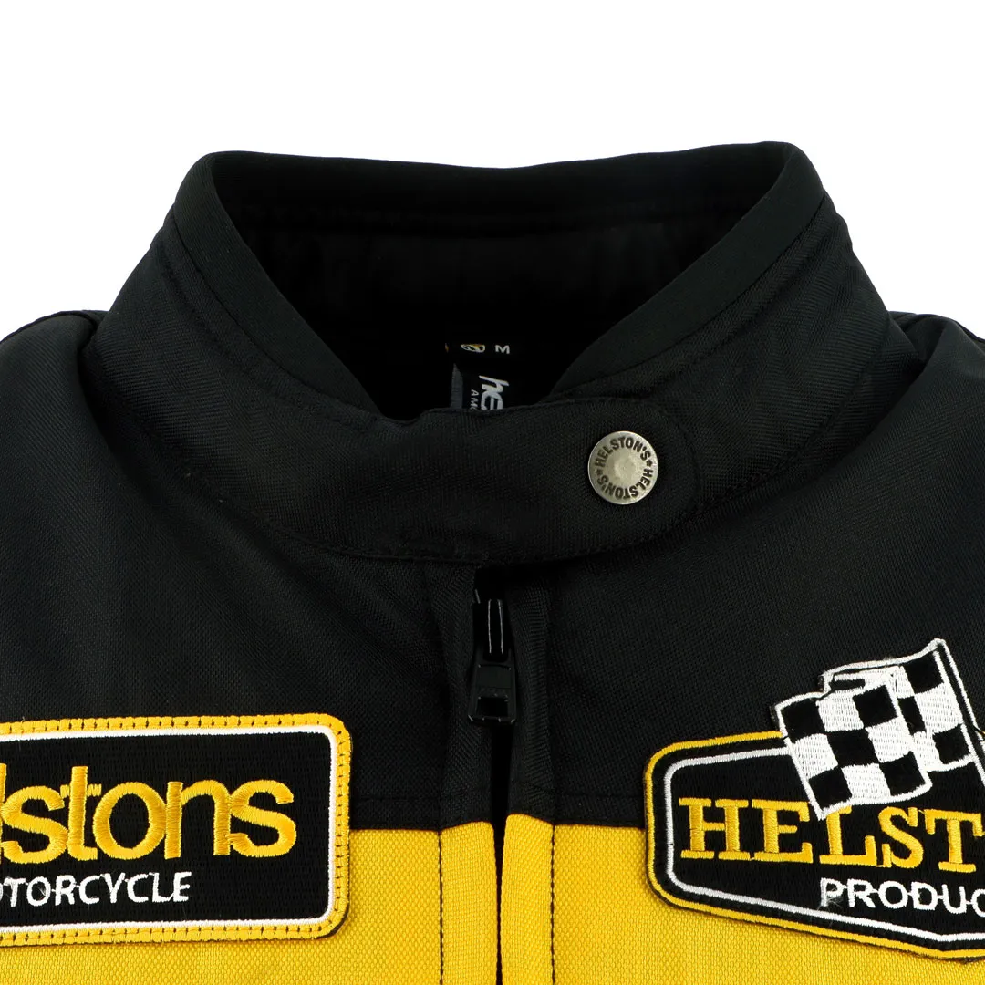 Blouson femme Helstons Sturgis tissu technique noir blanc jaune