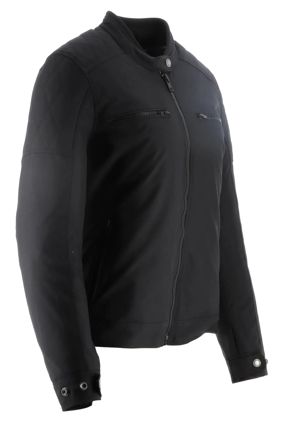 Blouson femme Helstons Widow tissu technique noir, tête de mort