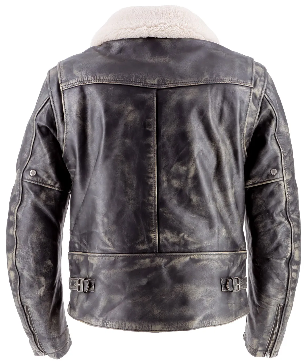 Blouson Helstons Ontario cuir dirty marron, blouson moto vintage