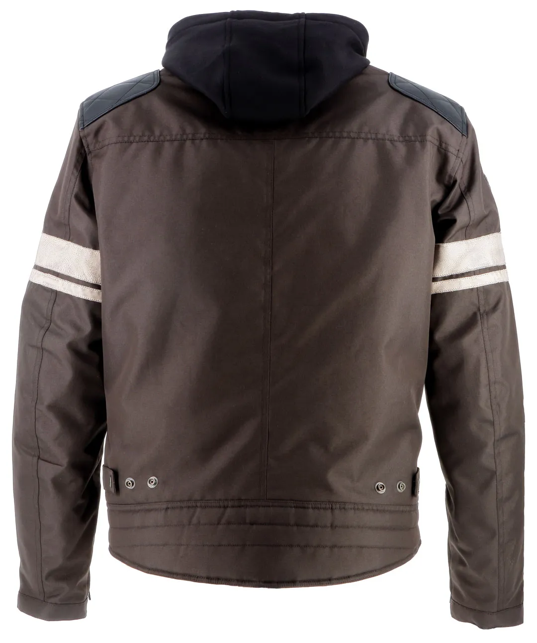 Blouson Helstons Révolte tissu technique cuir marron, moto vintage