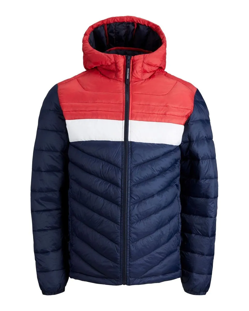 Blouson manches longues Homme JJEHERO PUFFER HOOD SN Bleu