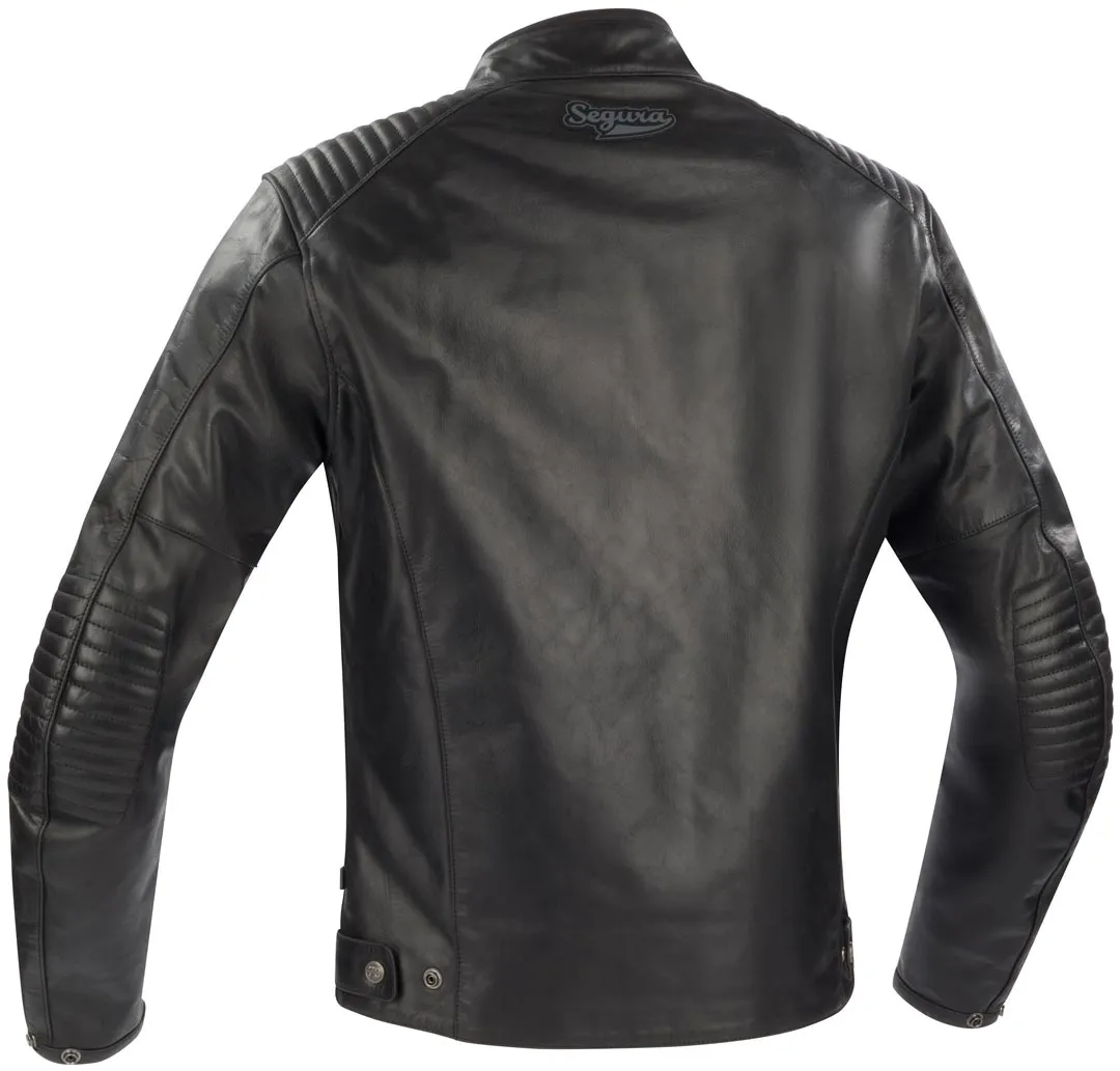 Blouson Segura Zarek, tête de mort, cuir noir, biker homme