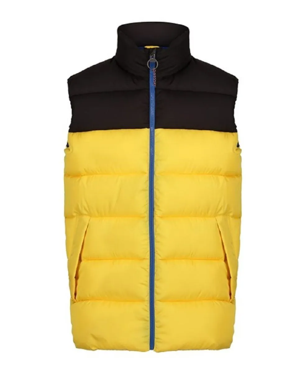 Bodywarmer matelassé vintage - Homme - TRA891 - jaune solar et noir 