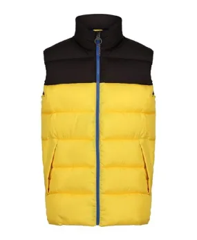 Bodywarmer matelassé vintage - Homme - TRA891 - jaune solar et noir 