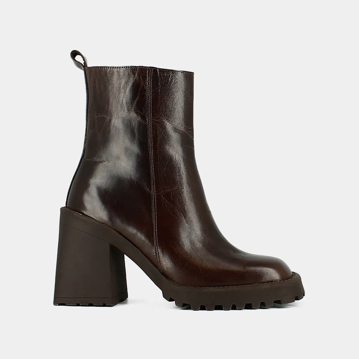 Bottines à semelles crantées et bouts ca... en cuir marron pour Femme | Jonak