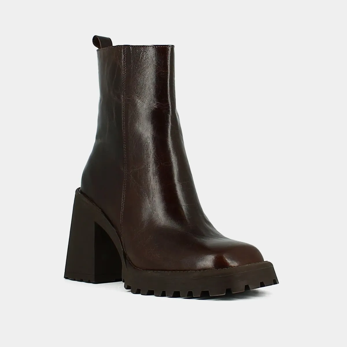 Bottines à semelles crantées et bouts ca... en cuir marron pour Femme | Jonak