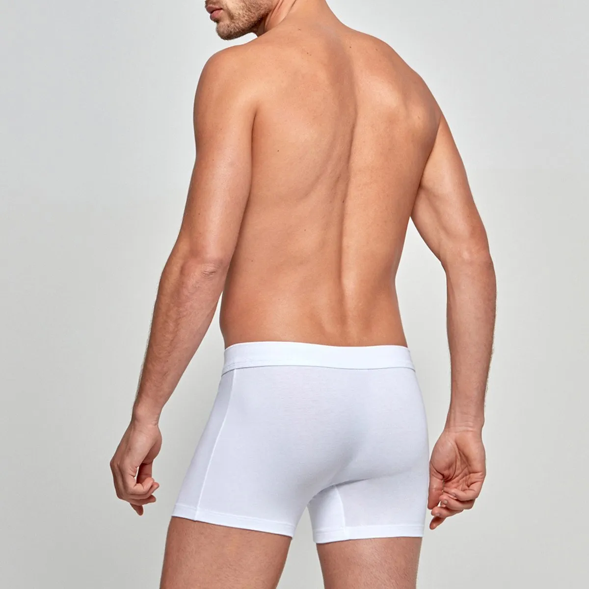 Boxer boutonné homme confort coton stretch Essentials blanc Impetus