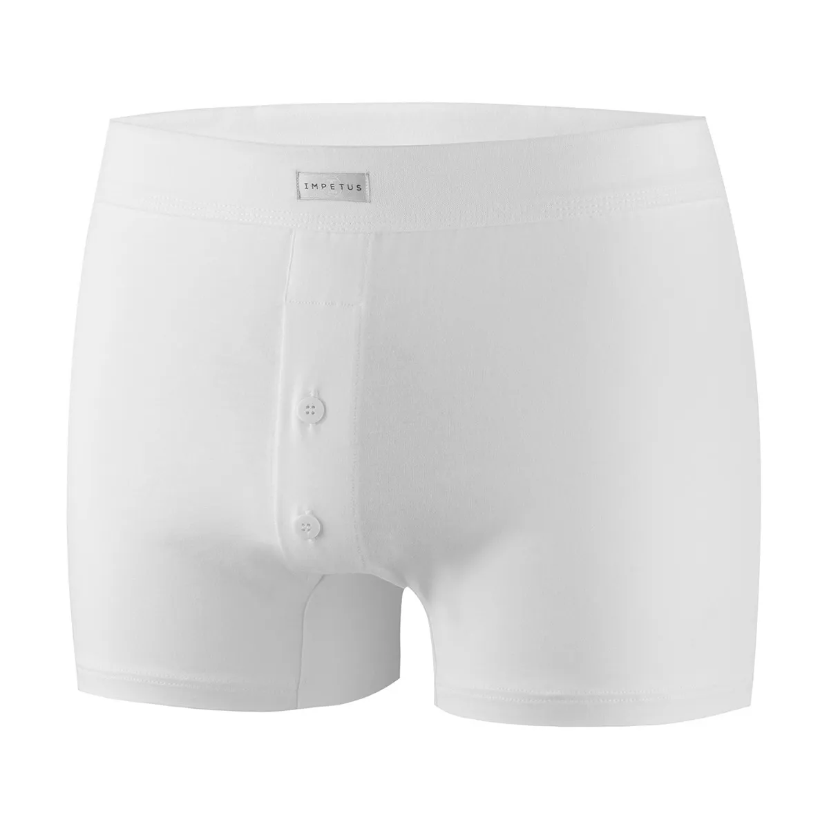 Boxer boutonné homme confort coton stretch Essentials blanc Impetus