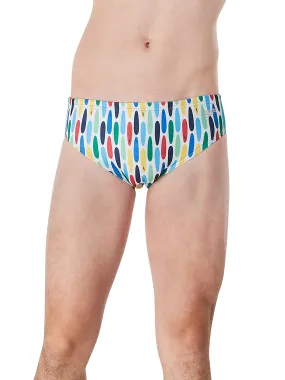 Brief de natation Printed One pour hommes - Bleu