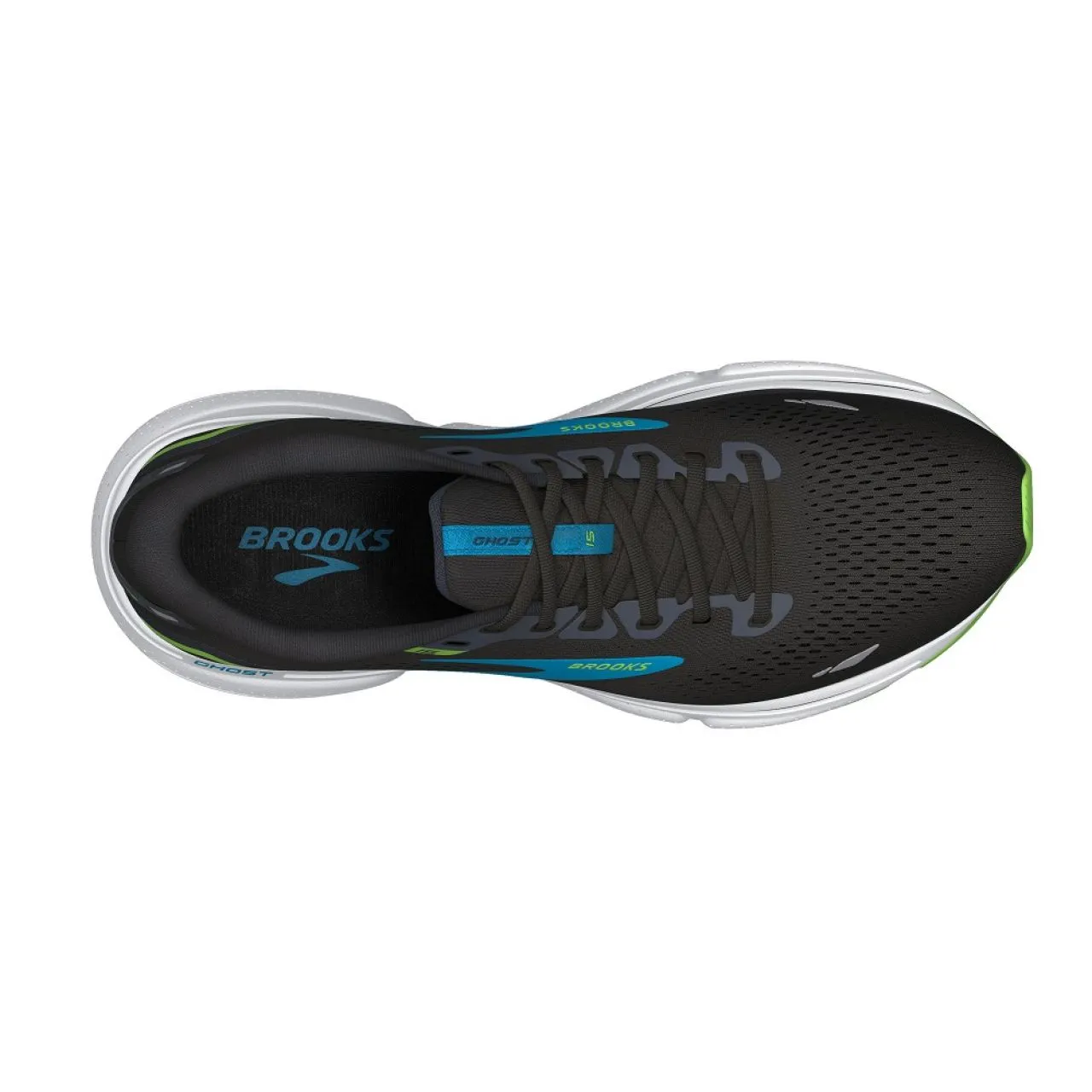 BROOKS GHOST 15 BLACK ET HAWAIIAN OCEAN Chaussures de running