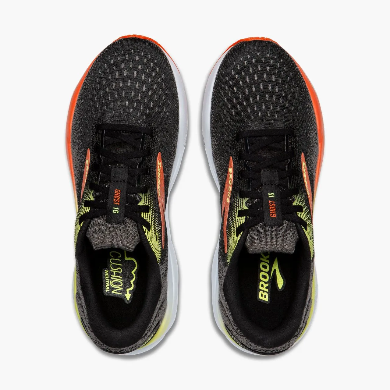 BROOKS GHOST 16 BLACK ET MANDARIN RED Chaussures de running