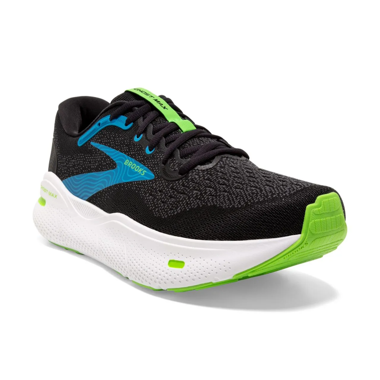 BROOKS GHOST MAX BLACK ET ATOMIC BLUE Chaussures de running