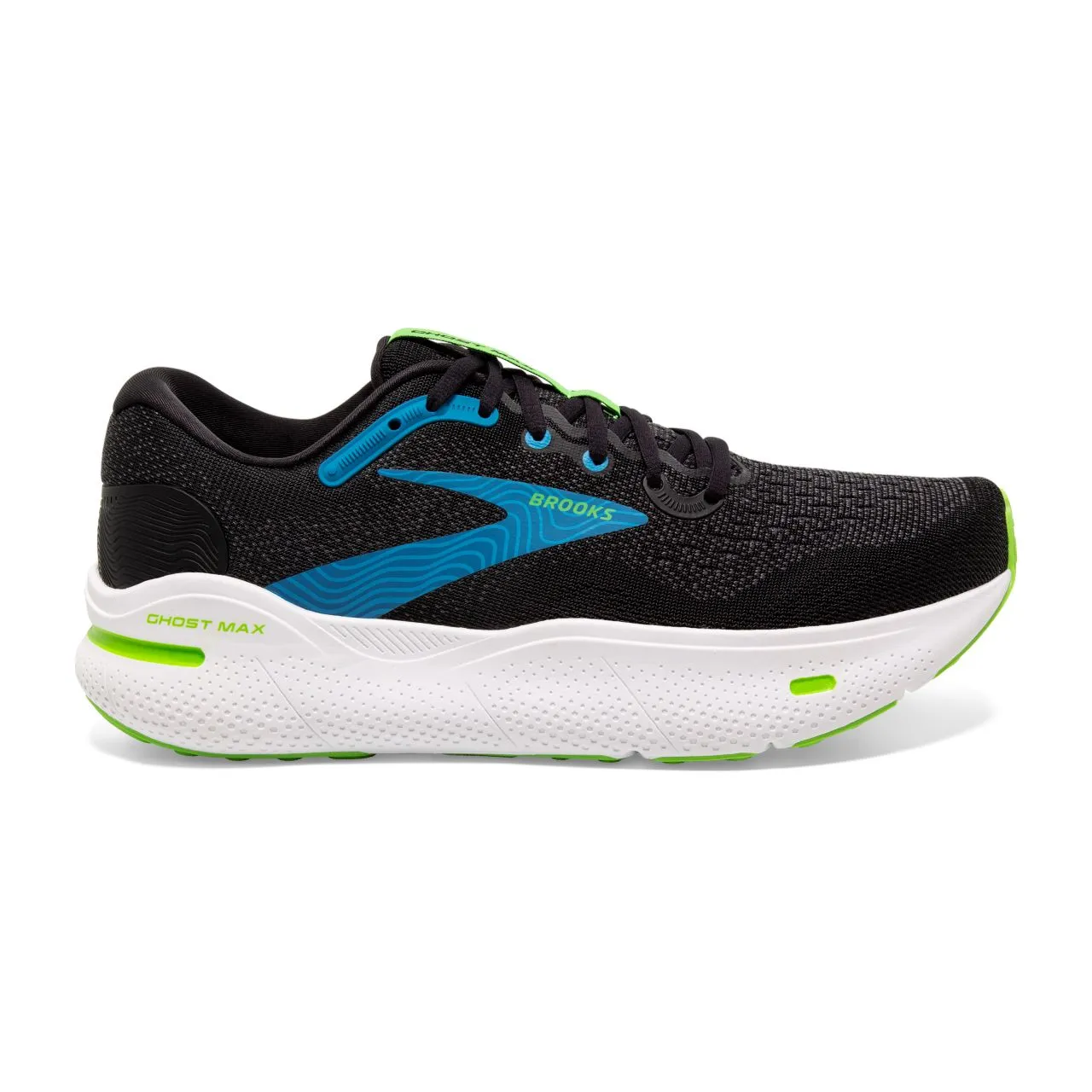 BROOKS GHOST MAX BLACK ET ATOMIC BLUE Chaussures de running