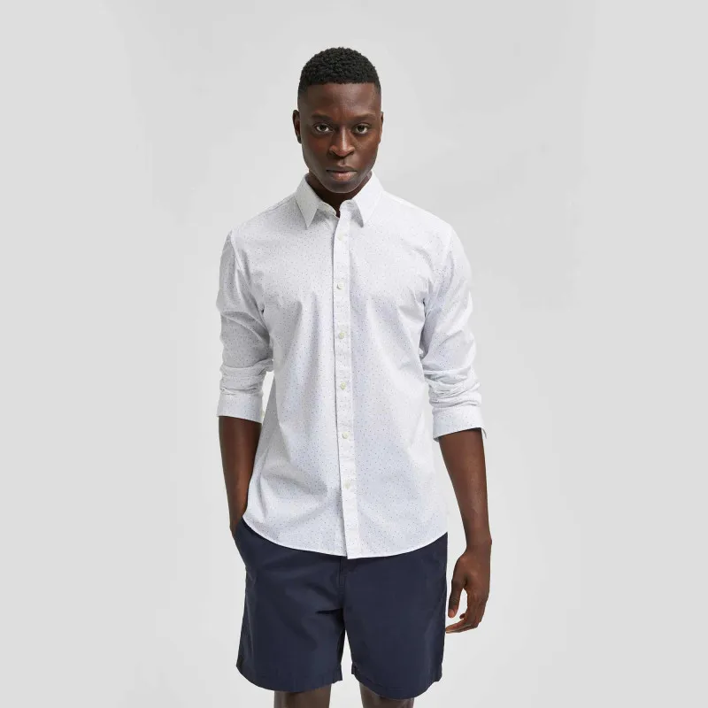 Chemise 100% coton bio habillée détail brodé ourlet incurvé marcel