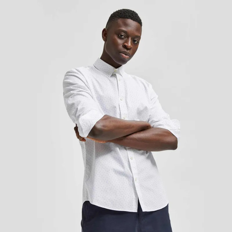 Chemise 100% coton bio habillée détail brodé ourlet incurvé marcel