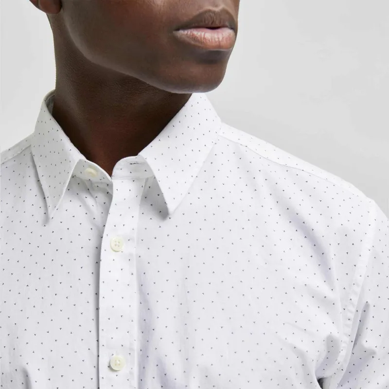 Chemise 100% coton bio habillée détail brodé ourlet incurvé marcel