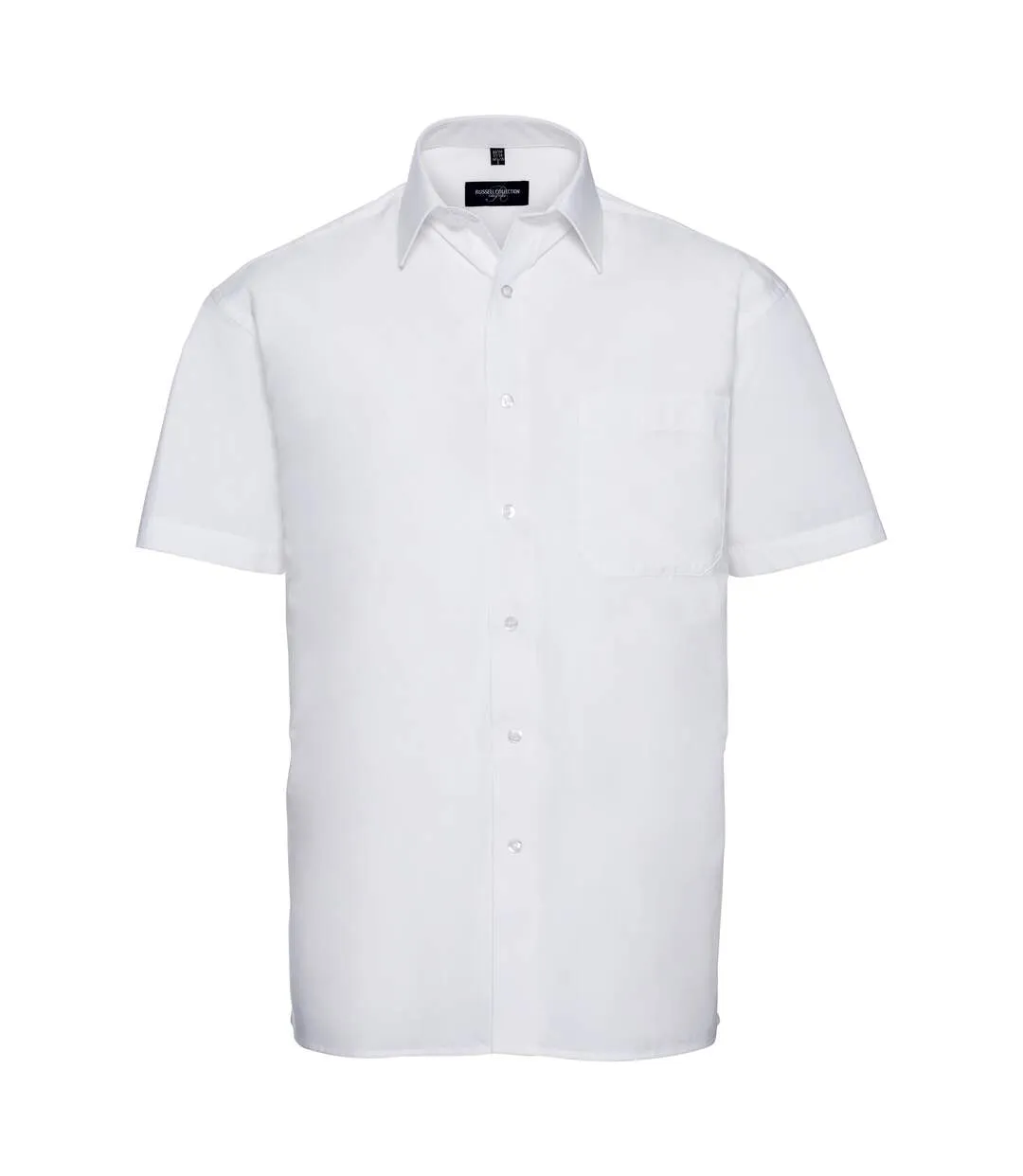 Chemise de travail en popeline 100% coton à manches courtes homme blanc Russell