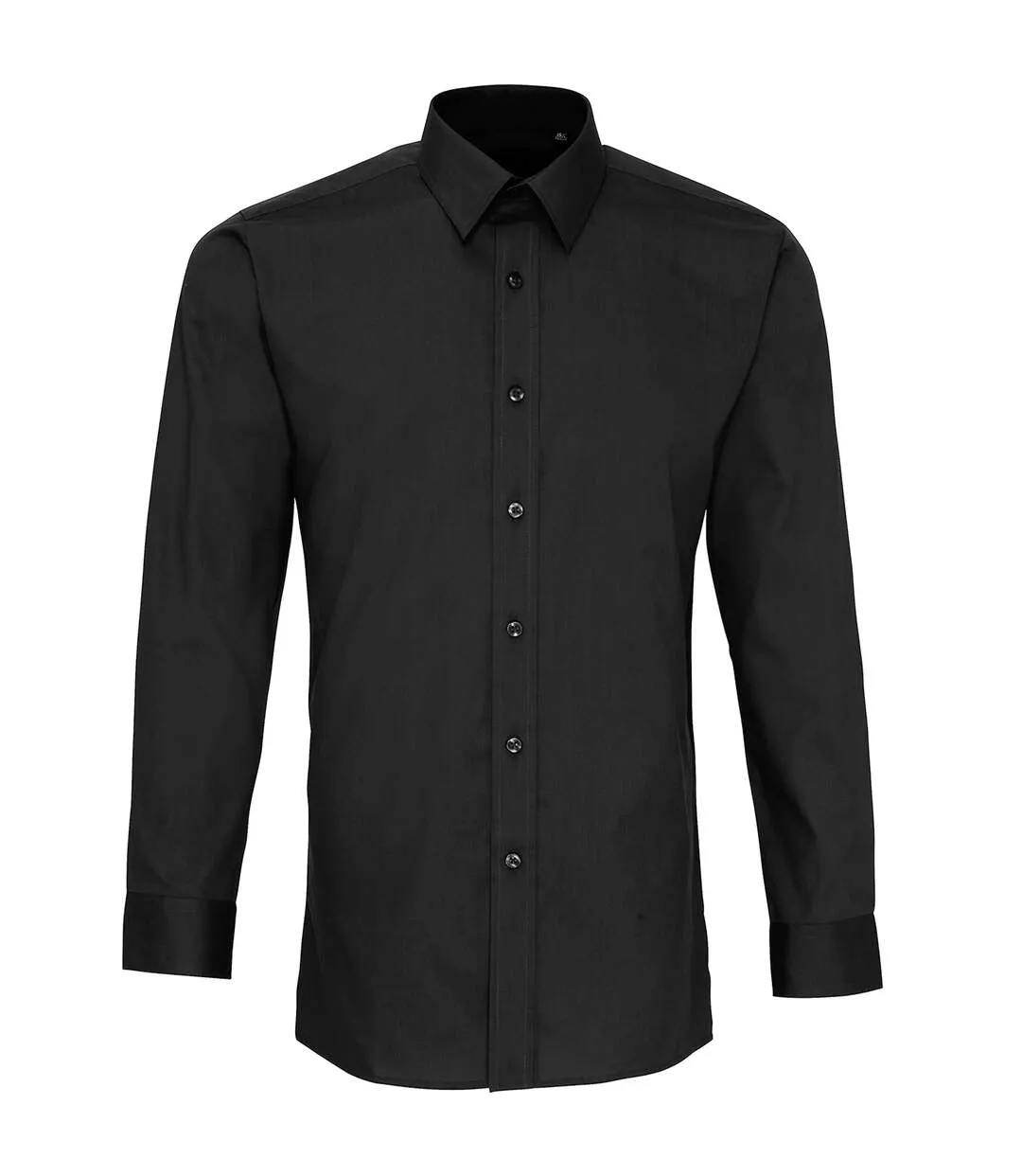 Chemise de travail en popeline à manches longues et coupe ajustée homme noir Premier