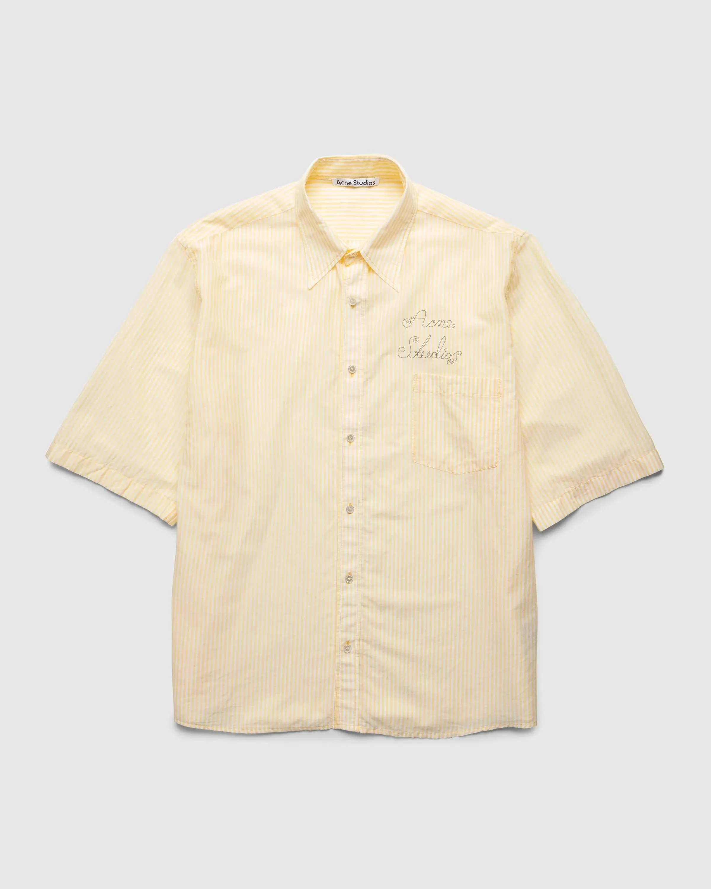 CHEMISE  MANCHE COURTE JAUNE ET BLANCHE