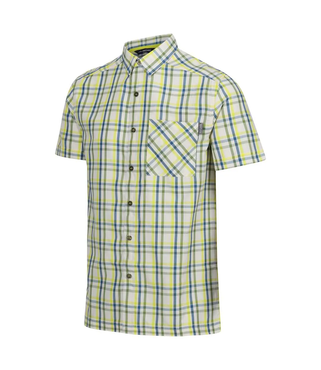 Chemise mindano homme vert piquant / bleu marocain / jaune verdâtre / guimauve Regatta