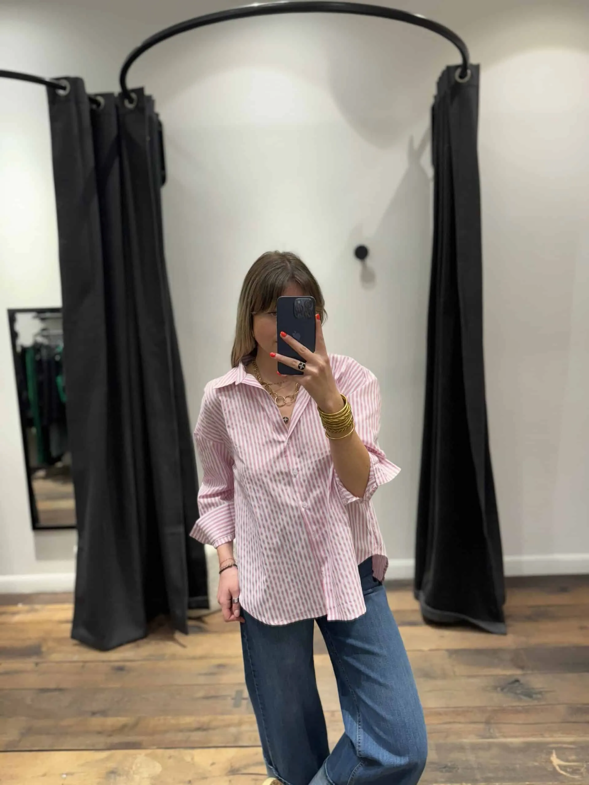 Chemise rayée rose | Concept Store En Ligne | Jade & Lisa