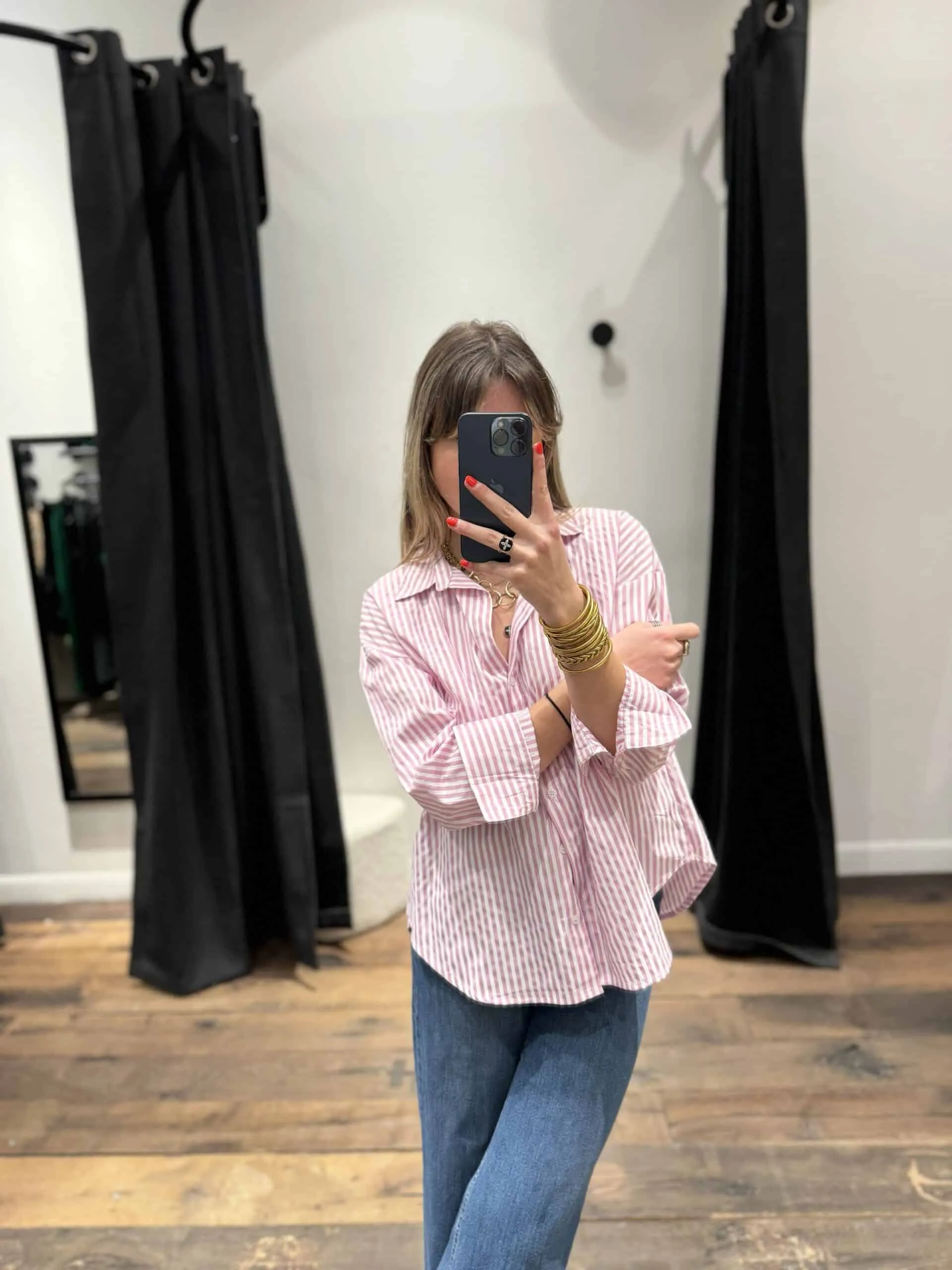 Chemise rayée rose | Concept Store En Ligne | Jade & Lisa