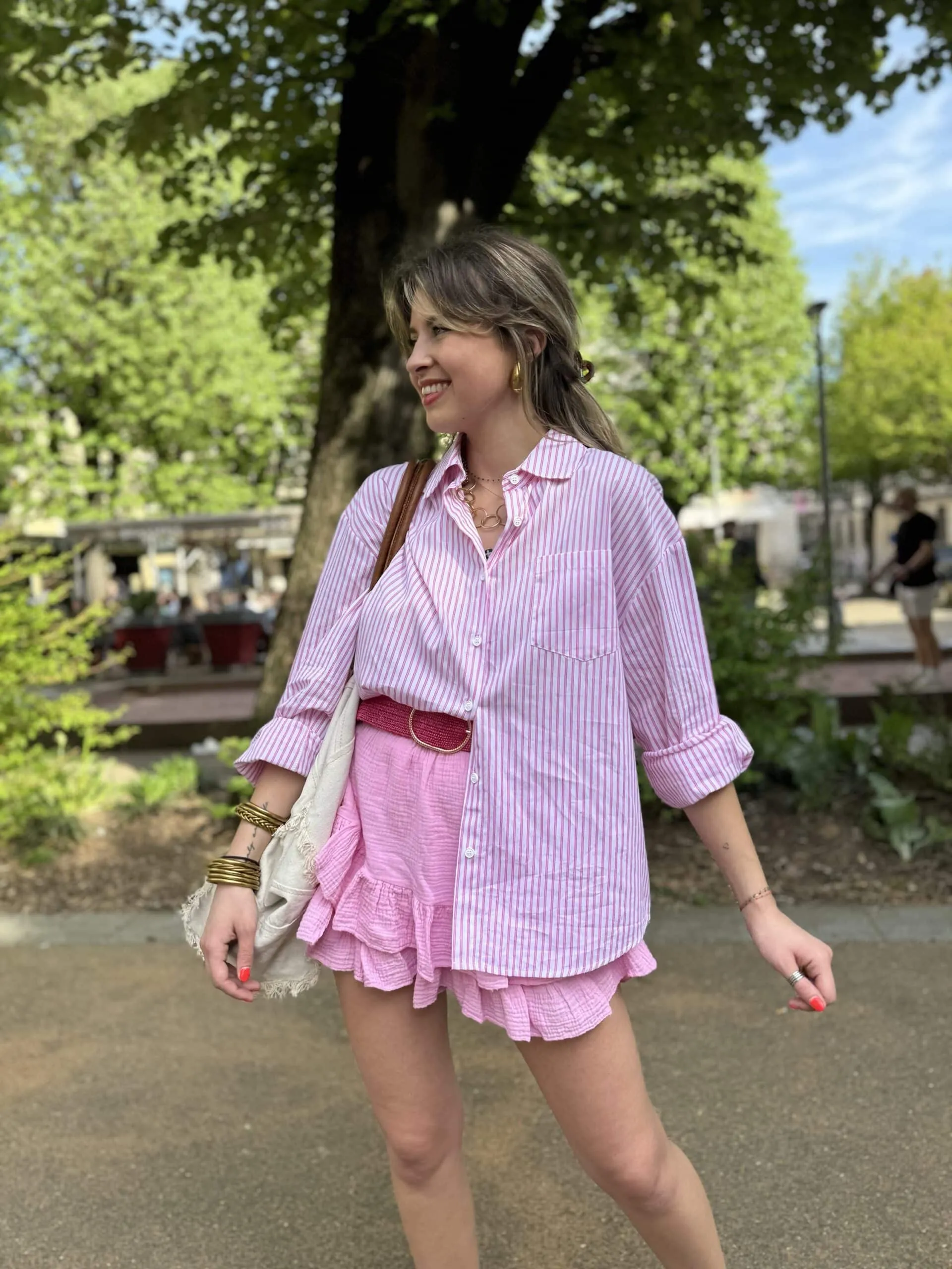 Chemise rose noeuds dos | Concept Store En Ligne | Jade & Lisa