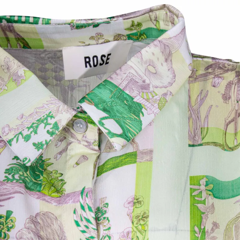 Chemise sans manches fluide imprimé animal tons verts Femme ROSE à