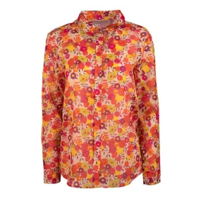 Chemise à fleurs multicolores cosmos poppy 100% coton Femme LA PETITE 