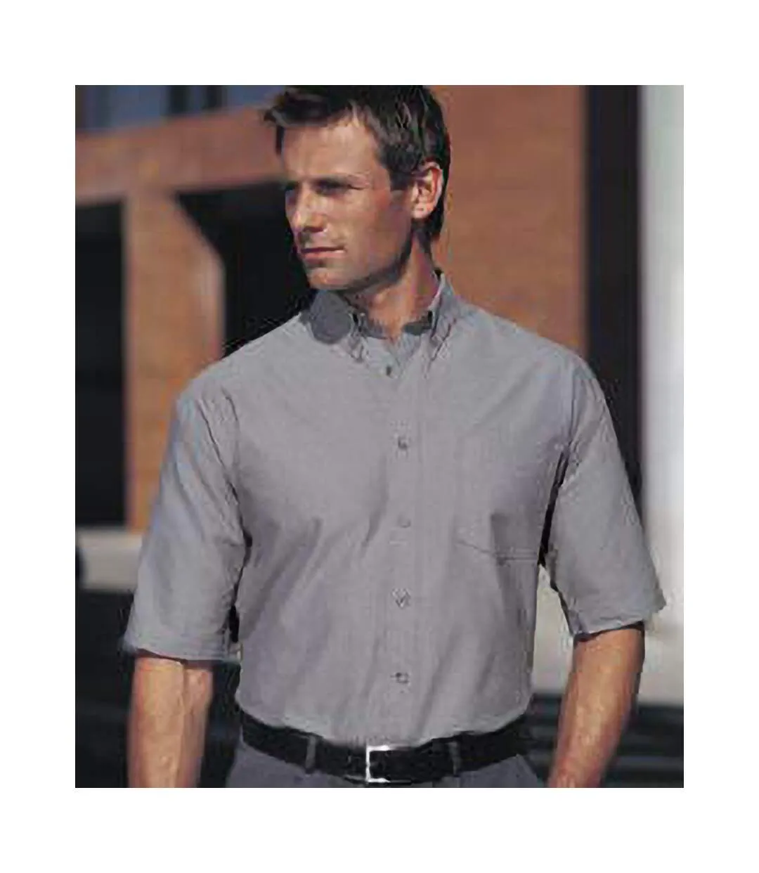 Chemise à manches courtes en popeline  collection pour homme gris convoi Russell