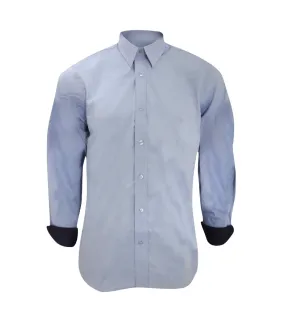 Chemise à manches longues  pour homme bleu clair/bleu marine Kustom Kit