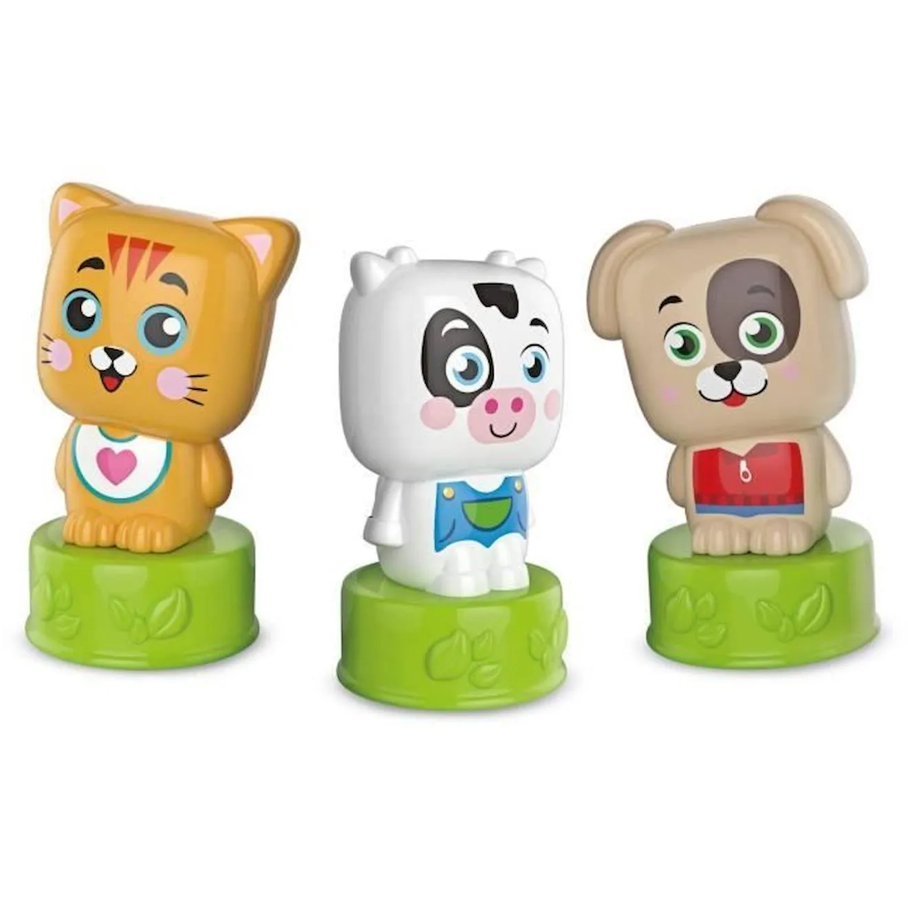 Clementoni - Cubes & Animaux Soft Clemmy - 6 cubes + 3 personnages + Livre orange - Baby born