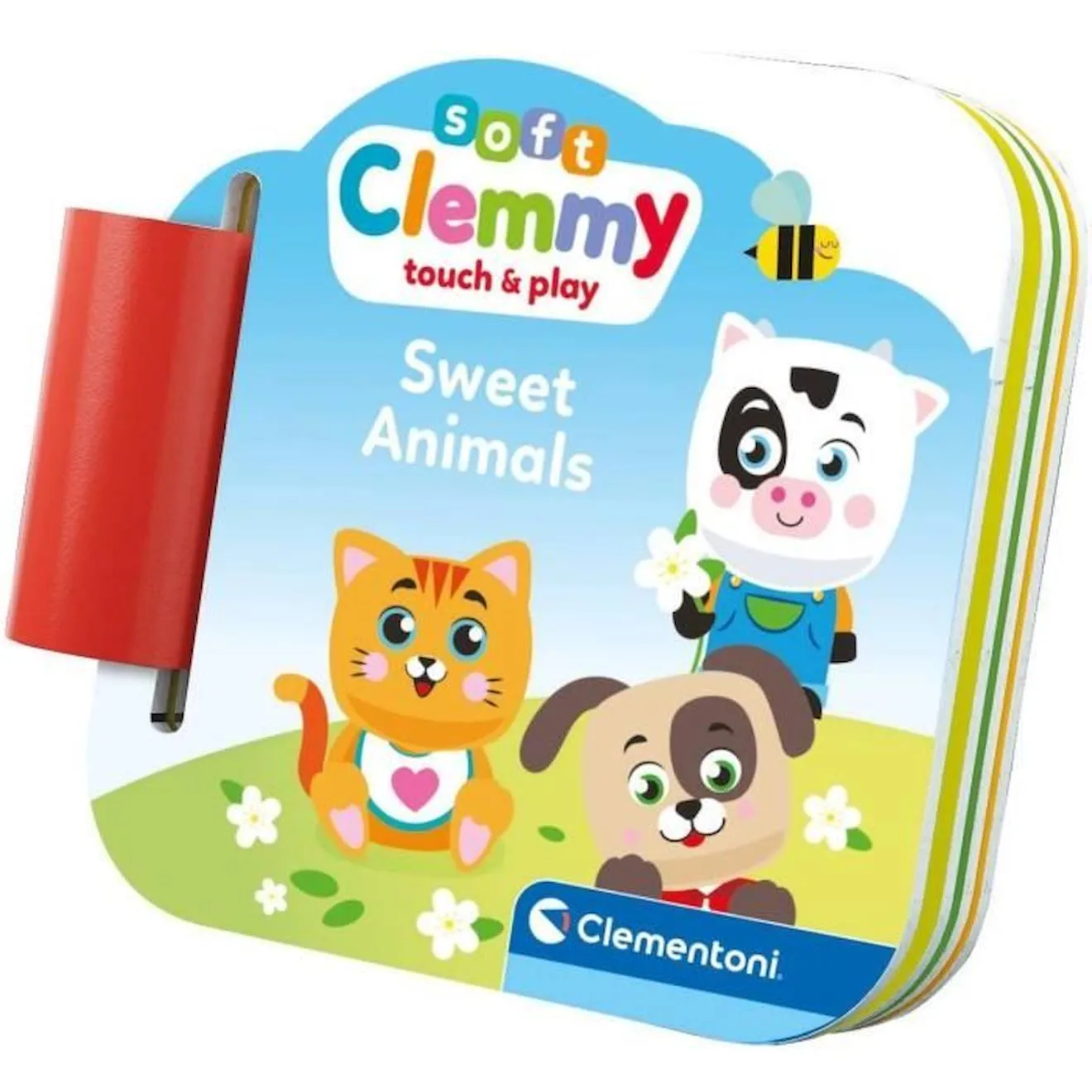 Clementoni - Cubes & Animaux Soft Clemmy - 6 cubes + 3 personnages + Livre orange - Baby born