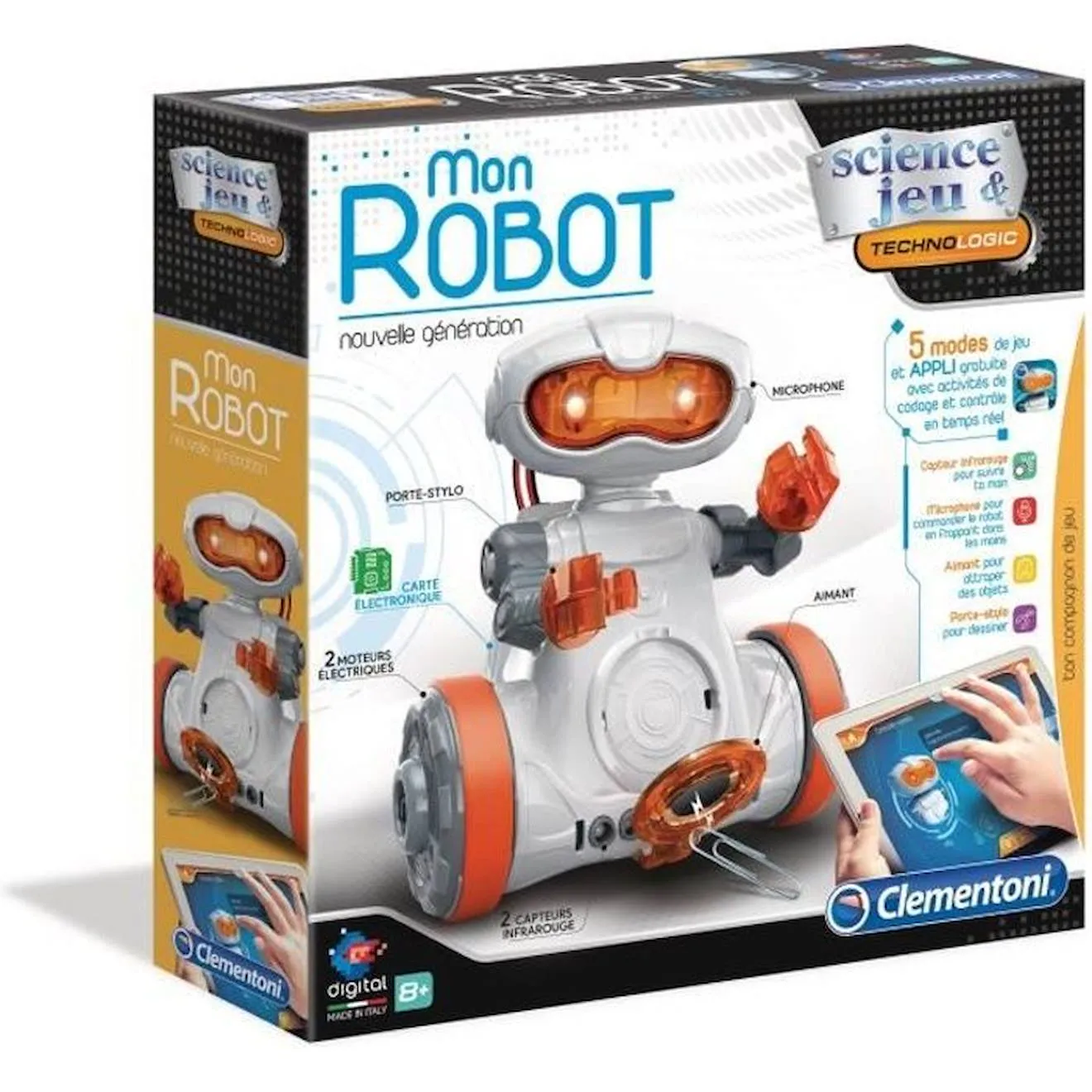 Clementoni - Science & Jeu - Mon Robot - Nouvelle génération orange - Clementoni