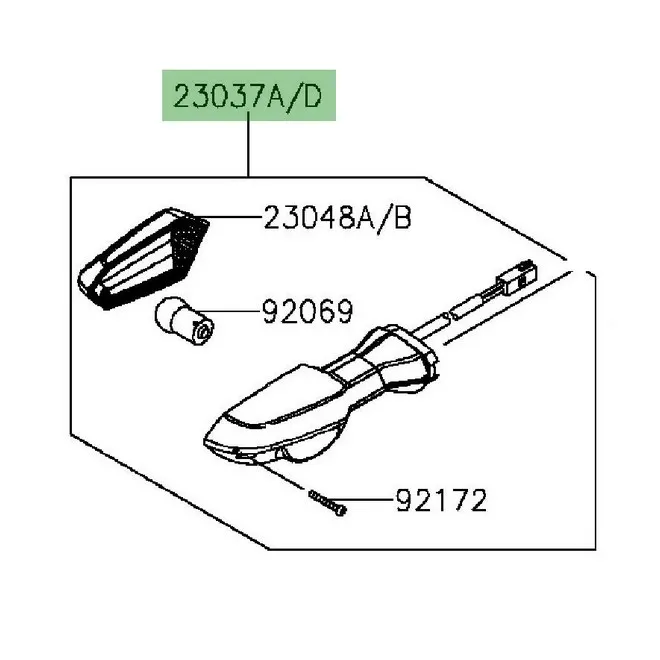 Clignotant avant Kawasaki Er-6n (2012-2016) | Moto Shop 35