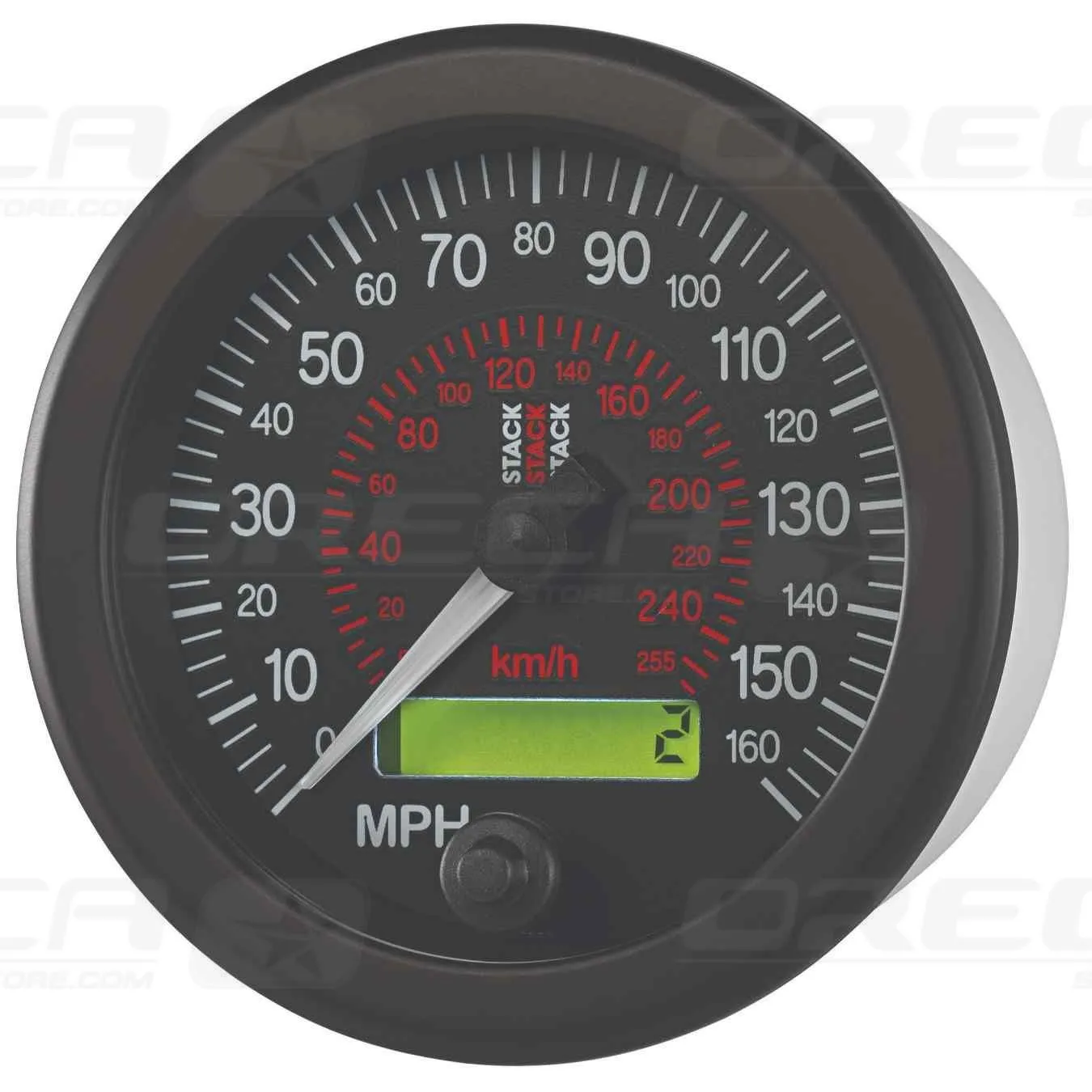 Compteur de vitesse 0-160 MPH / 260 km/h 88mm Noir STACK 726ST3801