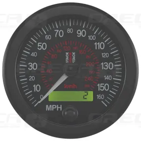 Compteur de vitesse 0-160 MPH / 260 km/h 88mm Noir STACK 726ST3801