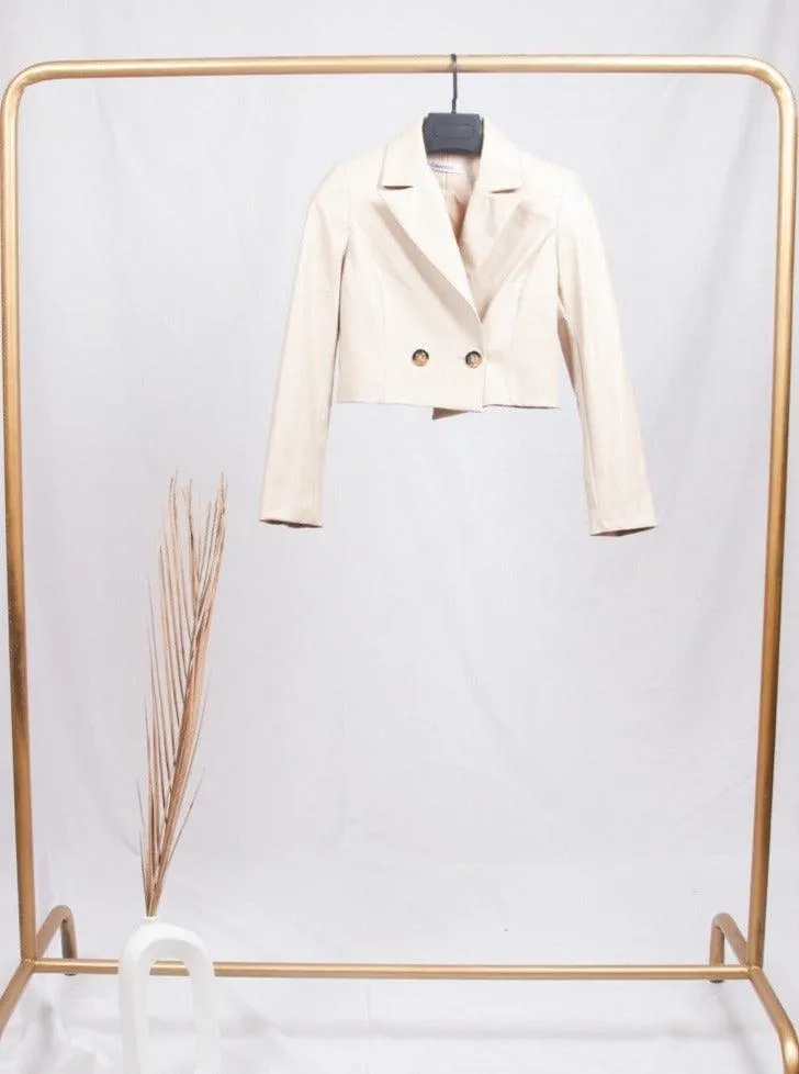 CROPPED BLAZER en similicuir